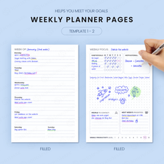 Digital Planner Pack | Monthly, Weekly, and Habit Tracking Pages